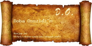 Doba Osszián névjegykártya